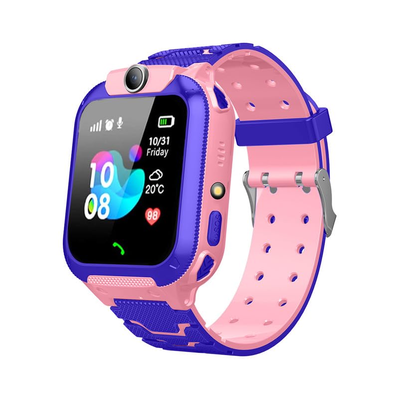 PunnkFunnk Q18 Kids Calling Smart Watch for Boys & Girls | 2-Way Voice Calling & Message | Sim Card | Selfie Camera | Parent Control App | Voice Chat | Long Battery Life(LightPink)