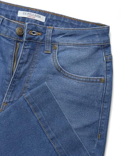 U.S. POLO ASSN. High Rise Flared Fit Jeans (UWAW25JEN436_Blue_30)