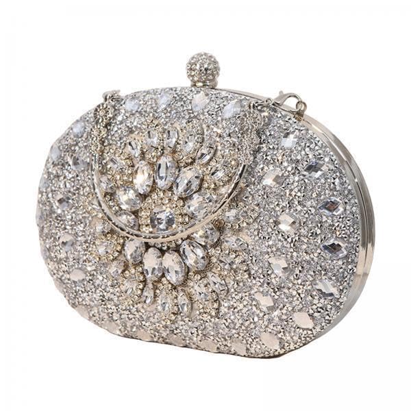 CALANDIS™ 4xWomen Clutch Evening Bag Pouch Wedding Purse for Club Cocktail Party Wedding silver | Womens Handbags & Bags