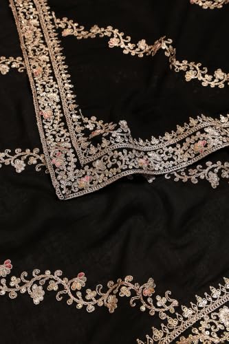 Soch Womens Black Art Silk Embroidered Zari Embroidery Salwar Suit