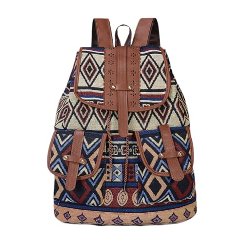 ECOMISTIQ®Women Ethnic Pattern Backpack Bag Travel Daypack for Camping Shopping Street Style D|Clothing, Shoes & Accessories|Womens Handbags & Bags
