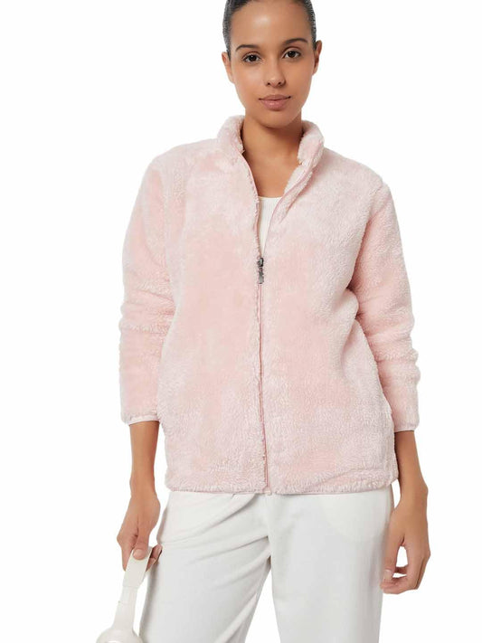 Max Women Teddy Jacket(Pink_XL)