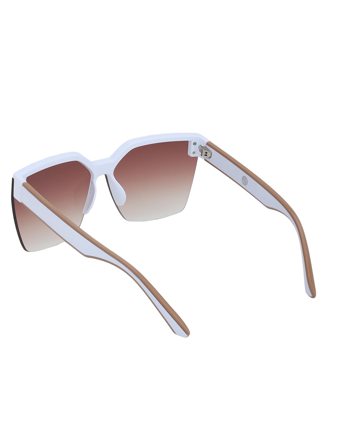Carlton London Premium White with Brown Toned & UV Protected Lens Oversized Sunglass for women