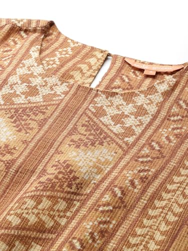 Aarke Ritu Kumar Khaki Swarnam 3/4th Sleeve Kurta With Pant And Dupatta