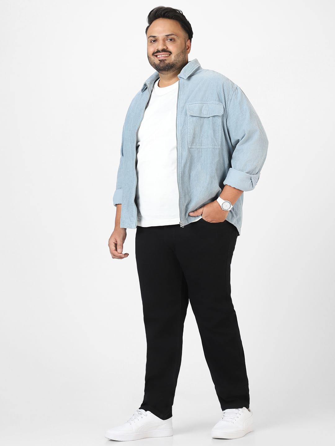Urbano Plus Men's Black Regular Fit Washed Jeans Stretchable (plusmpsp-black-44-01)