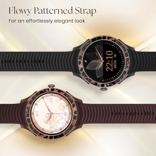Fastrack Ella Smart Watch for Women with 1.2" inch AMOLED Display,Patterned Bezel,AI Watchface & AI Chat,Functional Crown,24/7 Health Suite,BT Calling,SpO2,HRM,IP68, Multiple Menu Styles- Black