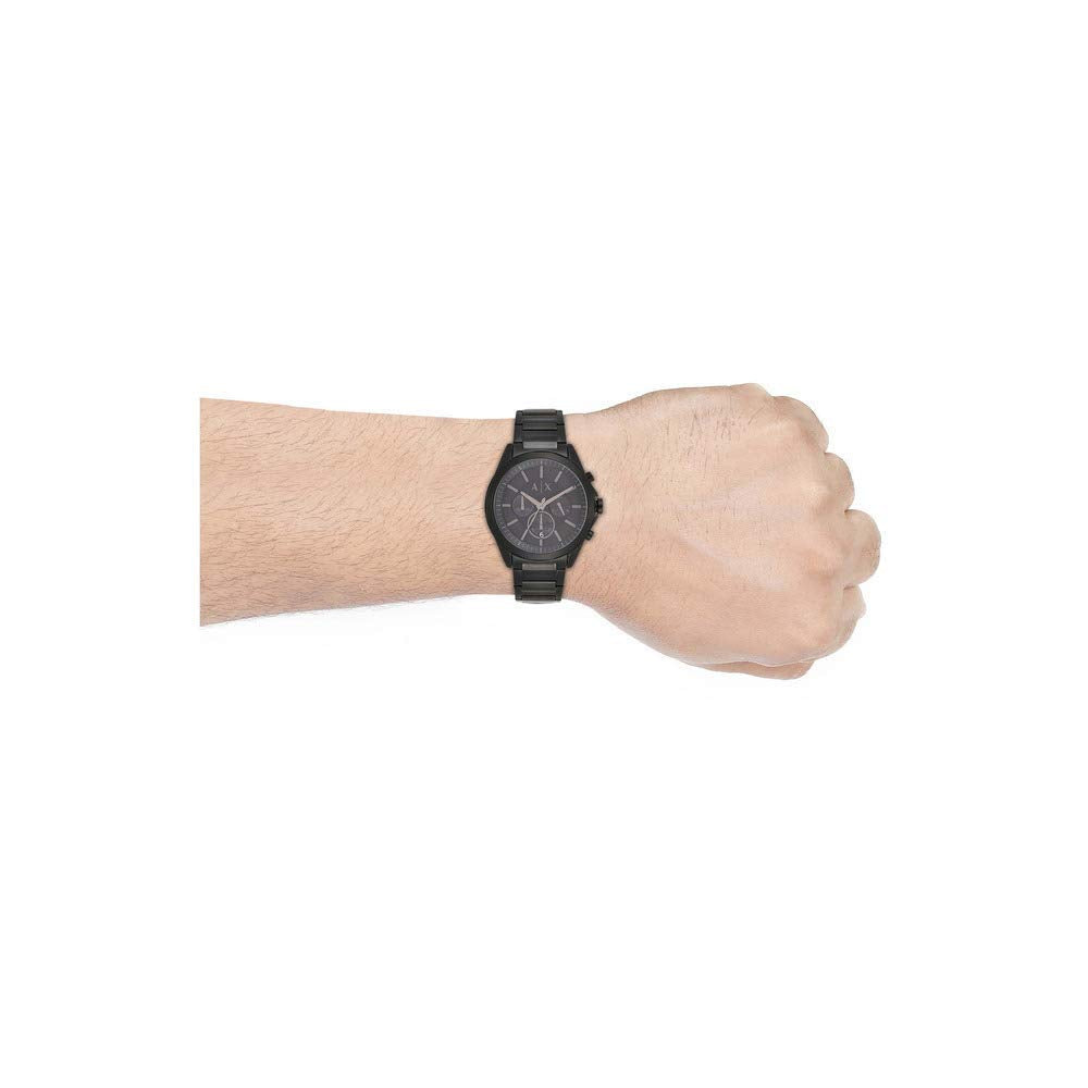 Armani Exchange Stainless Steel Drexler Analog Black Dial Men's Watch - Ax2601, Band Color:Black