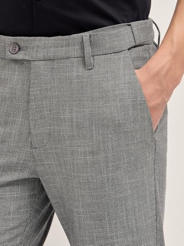 THE BEAR HOUSE Men's Black Slim Fit Formal Trouser