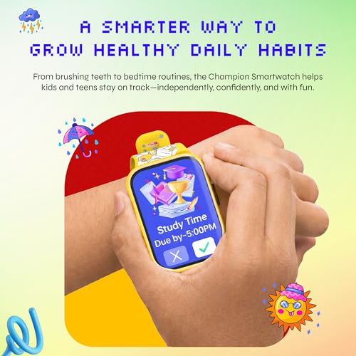 WatchOut Champion Smart Watch for Kids with Habit Builder & Health Tracking | Curved Smartwatch with Waterproof | Activity Tracker for Children | School-Safe Smart Watch for Boys & Girls Ages 3–17