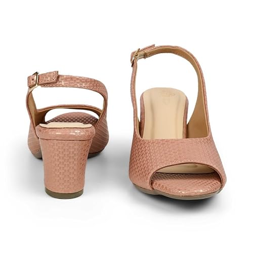 tresmode PEEP Pink Women's Dress Peep-Toe Sandals in Size 8 UK / 41 EU