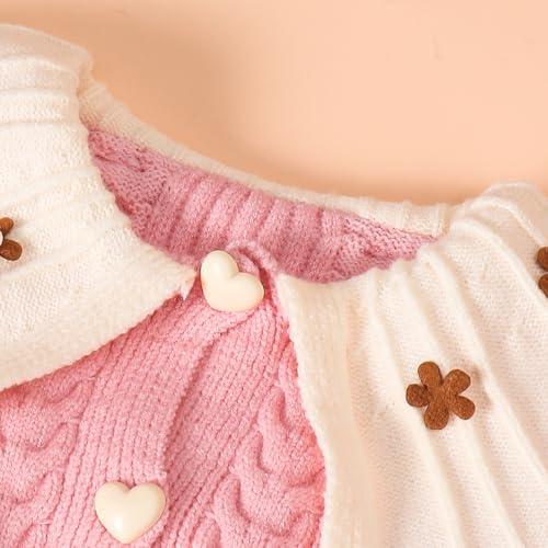 Hoscotch Girls Textured Pink Full Sleeves Skirt Set For Ages (4-5 Years)