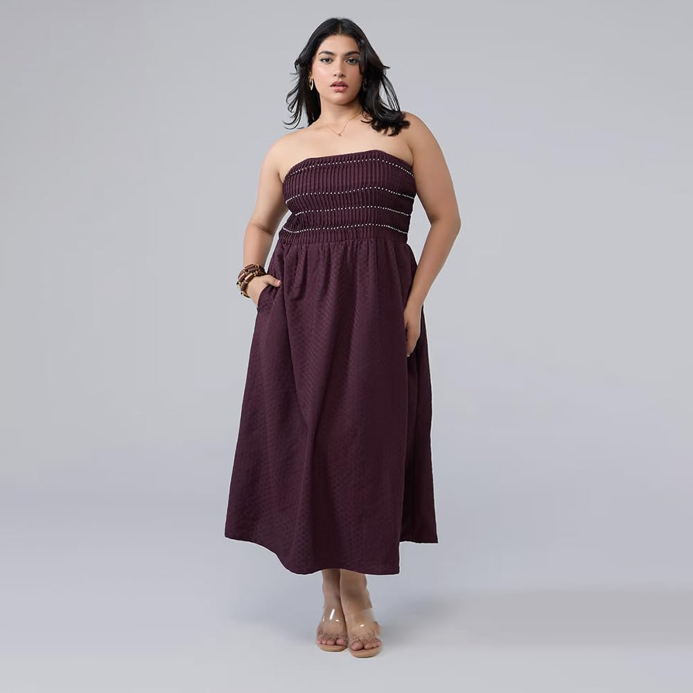 NYKD (NYB027 Padded & Wired Ultimate Multiway Strapless Bra for Women | Anti Slip Bra with Seamless Neckline & Soft Detachable Straps - Sand