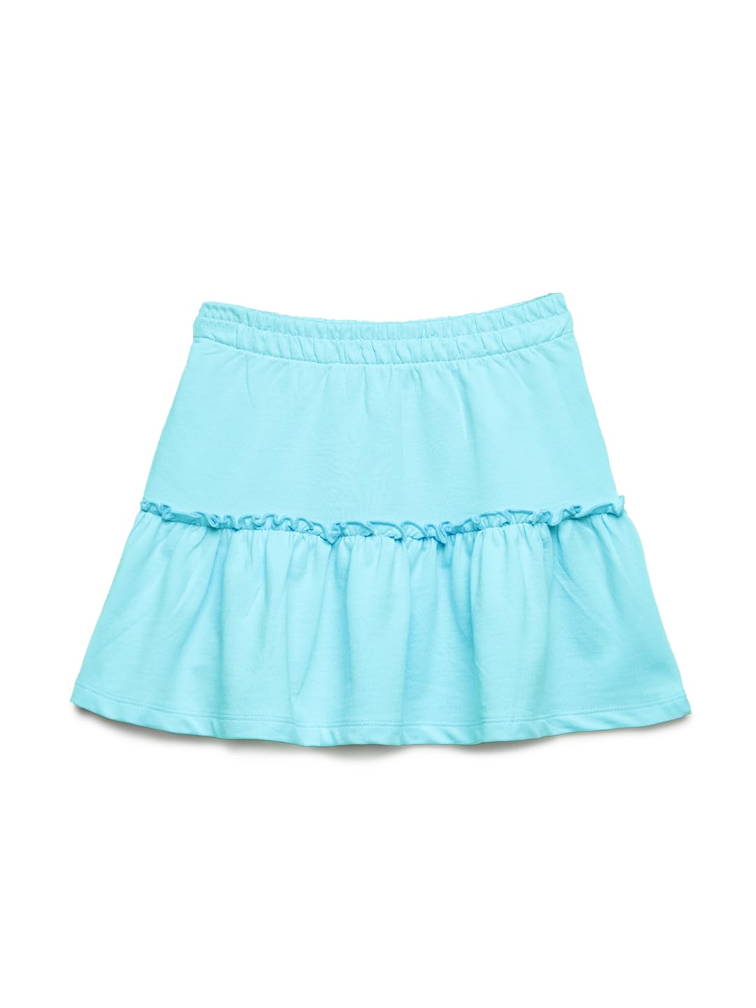 The Souled Store Solids: Turquoise Kids and Girls Regular Fit Solid Cotton Blue Color A-Line Skirts