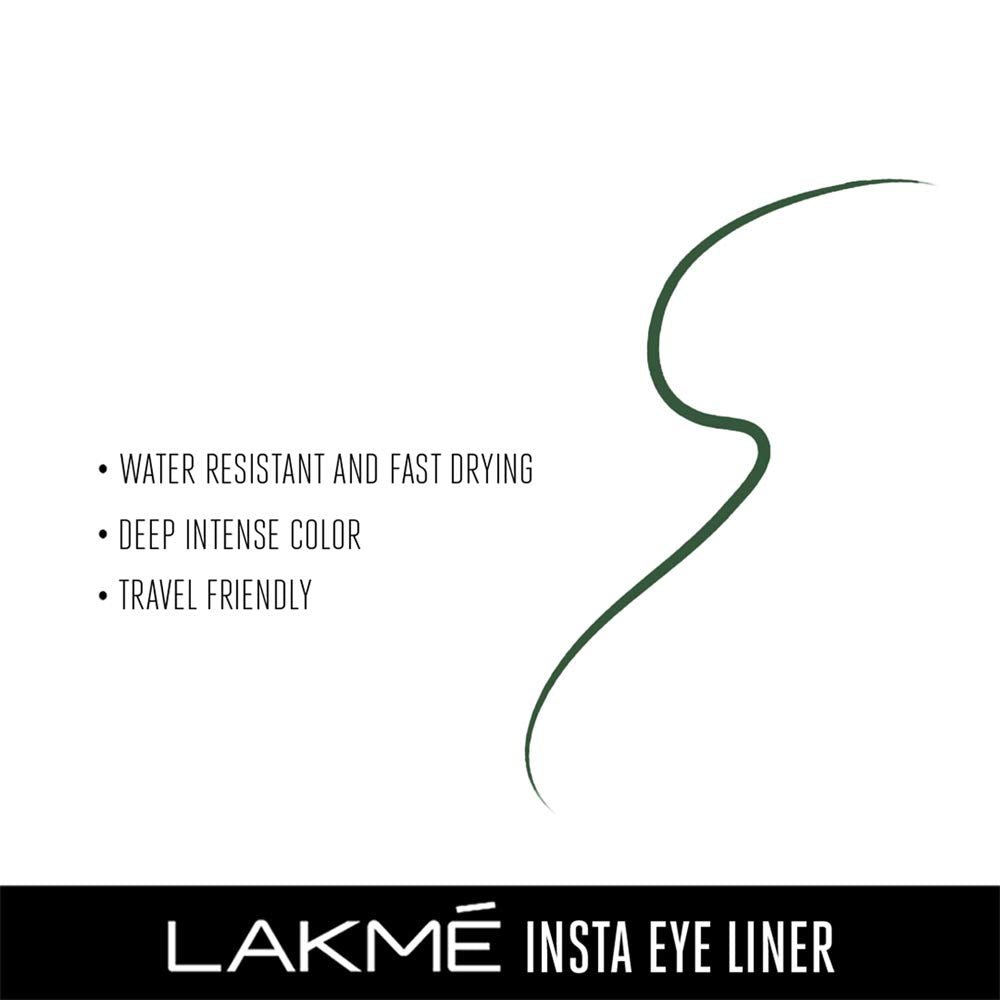 LAKMÉ Cream Ultimate Glam Eye Liner, Semi Matte, Quick Drying, Water Resistant & Smudgeproof Eye Liner, Green, 9Ml