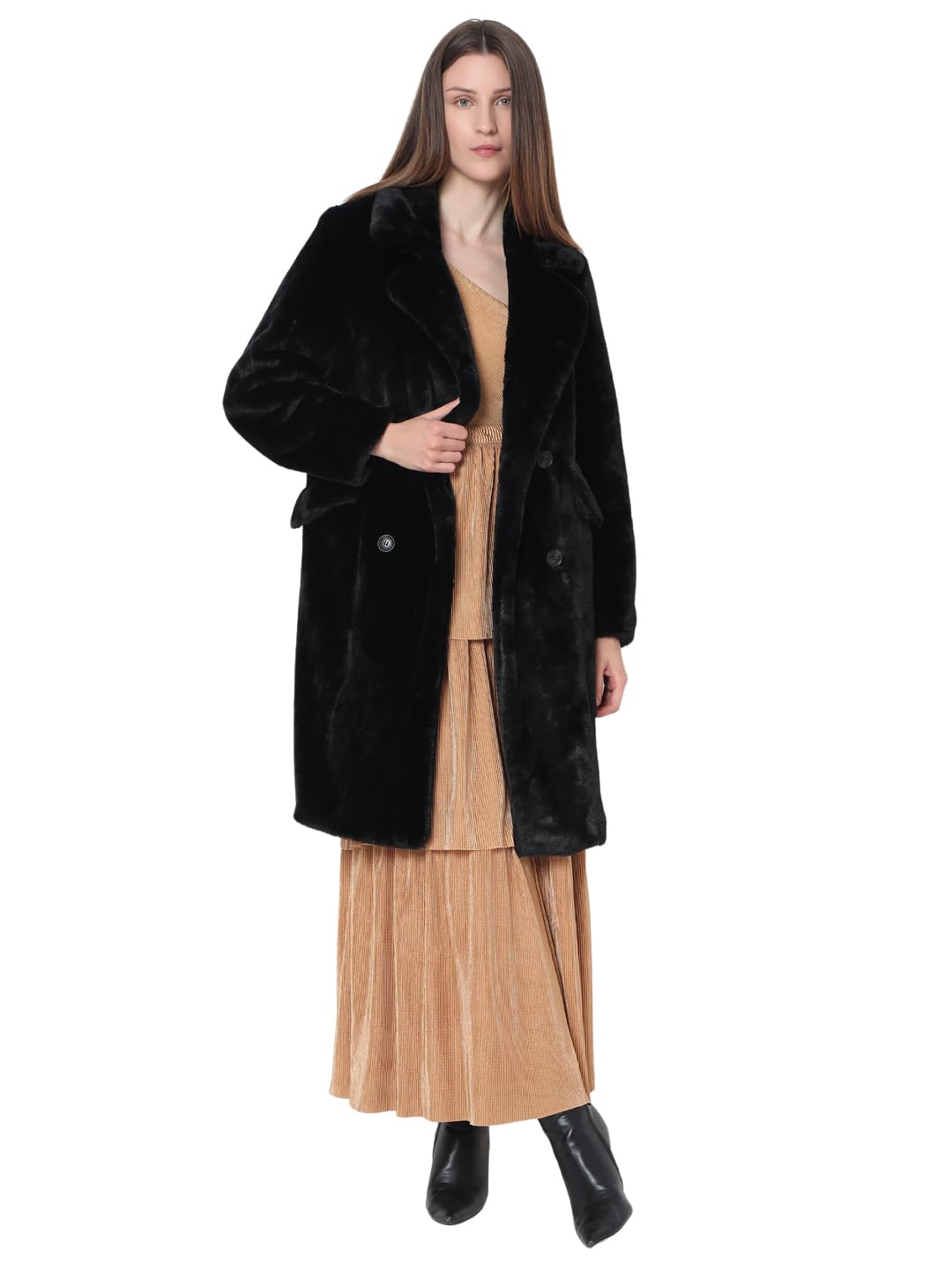 Vero Moda Women's Relaxed Fit Black Coat