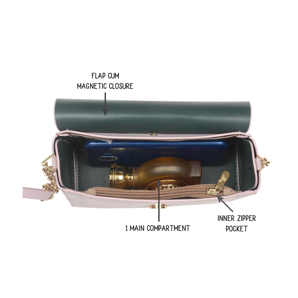 Baggit Women Rose Xxs Size Satchel Sling Bag | Ladies Stylish Casual Cross Body Purse Handbag