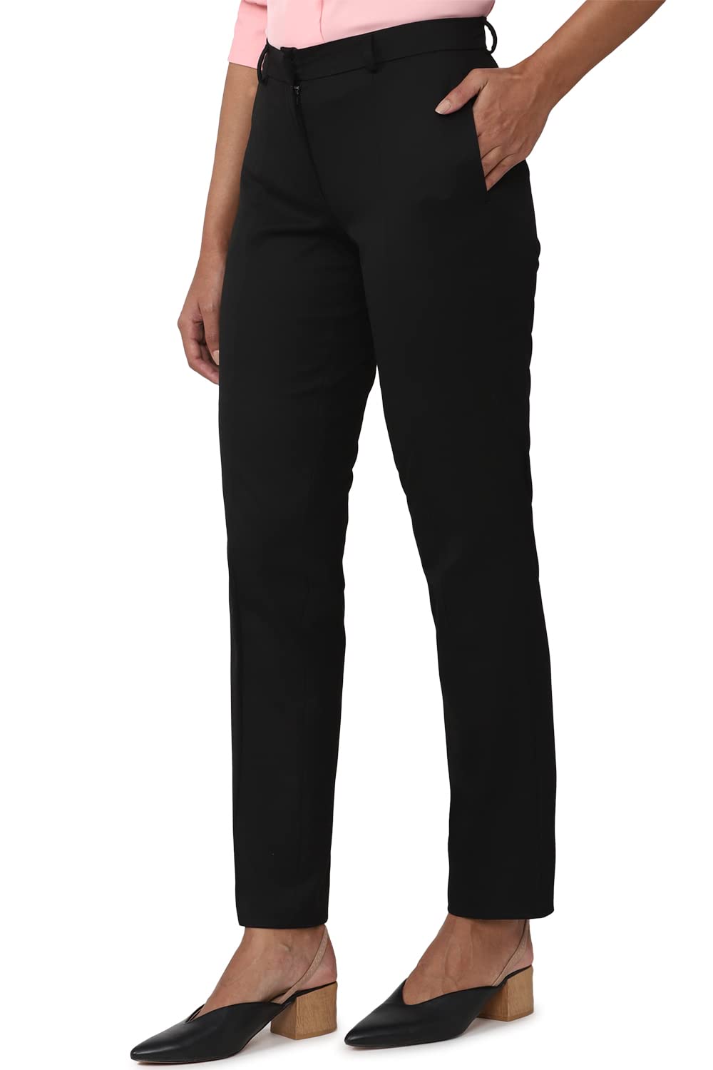 Van Heusen Women's Regular Pants (VWTFCRGBF67917_Black