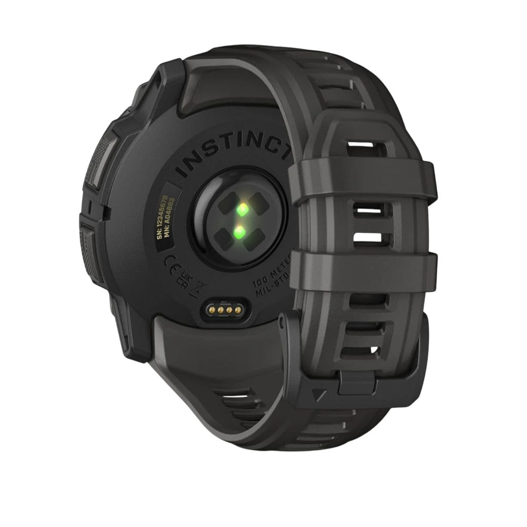 Garmin Instinct® 3 50mm, AMOLED Display, Rugged Outdoor GPS Smartwatch, Metal-Reinforced Bezel, Built-in Flashlight, Up to 18 Days of Battery Life, Charcoal