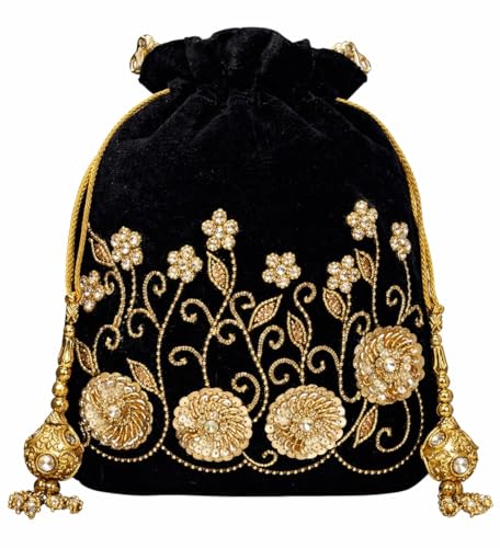 DUCHESS Women's Potli Bag (Multi) (Black)