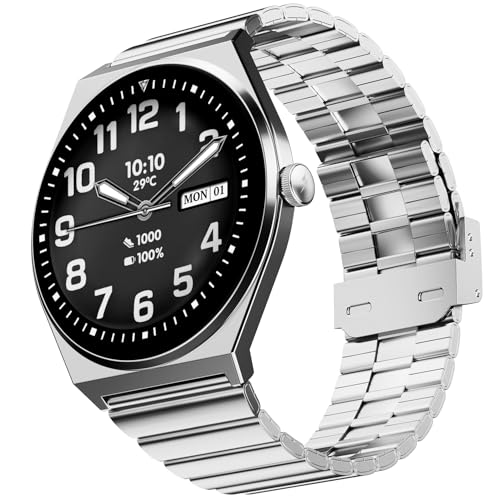 Fire-Boltt Phoenix Nova Smartwatch 1.43” Slim Super AMOLED Display, 466x466 Pixel Always-On Display, Bluetooth Calling, Health Tracker for Men & Women Titan Silver