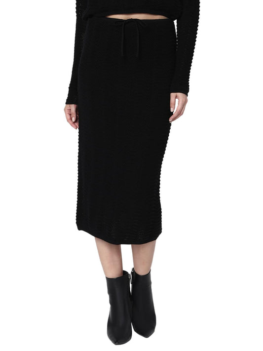 VERO MODA Women's Straight Fit High-Rise Black Skirt