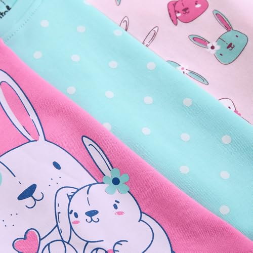 Hopscotch Baby Girls Animal Print Short Sleeves Multicolor Tees For Ages (6-9 Months)