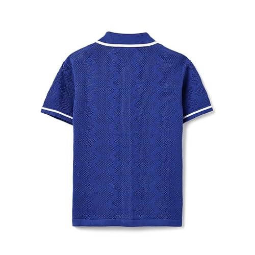 United Colors of Benetton Regular Fit Cut Away Collar Patterned Shirt Blue