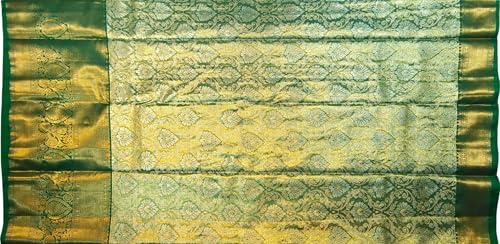 VFCollections Women's Traditional Handloom Kanchipuram Silk Pure Pattu Sarees | Rich Zari Woven Design | Unstitched Blouse (VFC265-3)