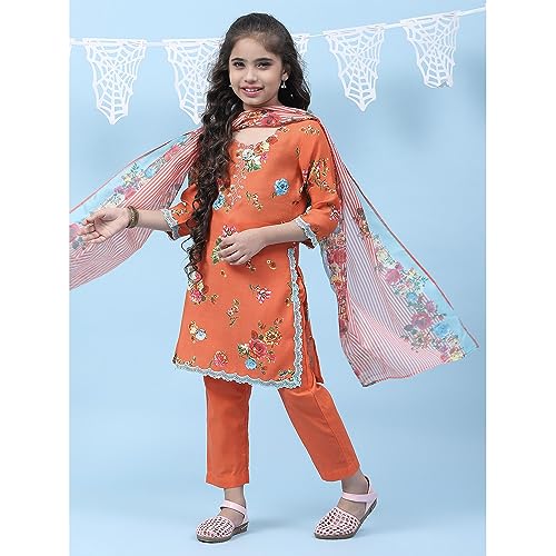 BIBA GIRL PRINTED NARROW KID(KW4756_ORANGE_9)