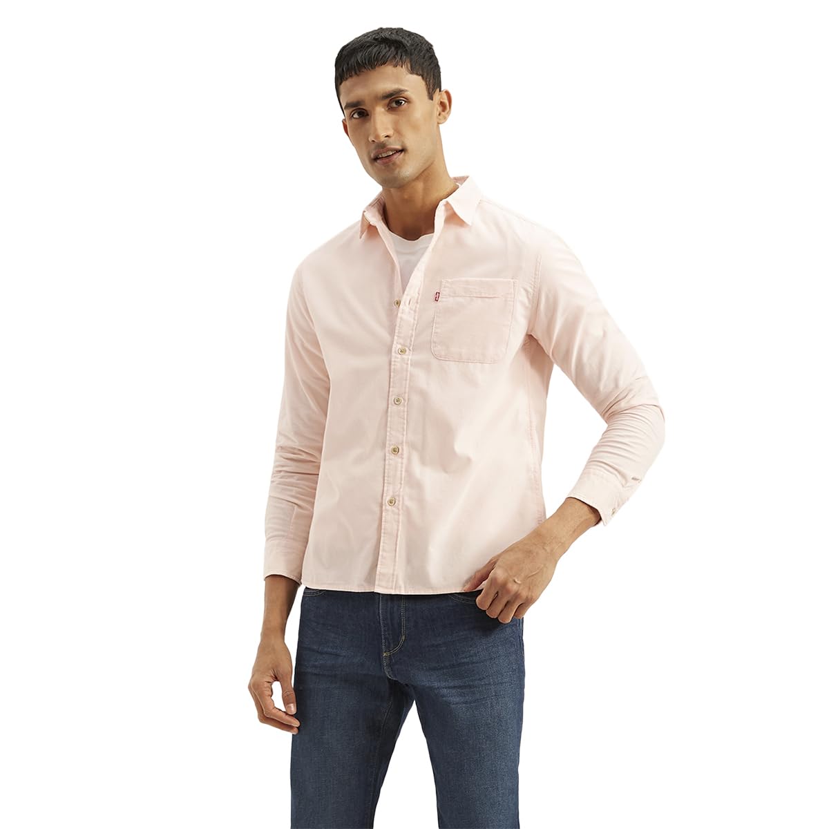 Levi's Men's Solid Slim Fit Shirt Pink