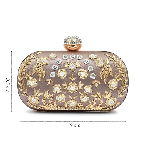 For The Beautiful You Pink Embroidered Women's Clutch (cp-128)