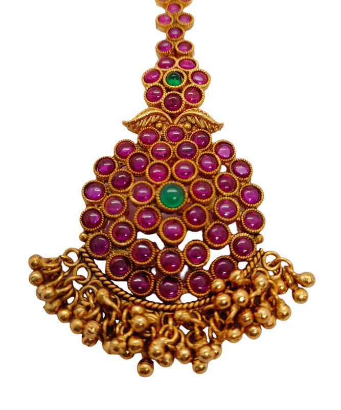 DK's Sparkling Style Multicolor Bridal Matha Patti for Women – Traditional Forehead Jewellery for Weddings & Festivals