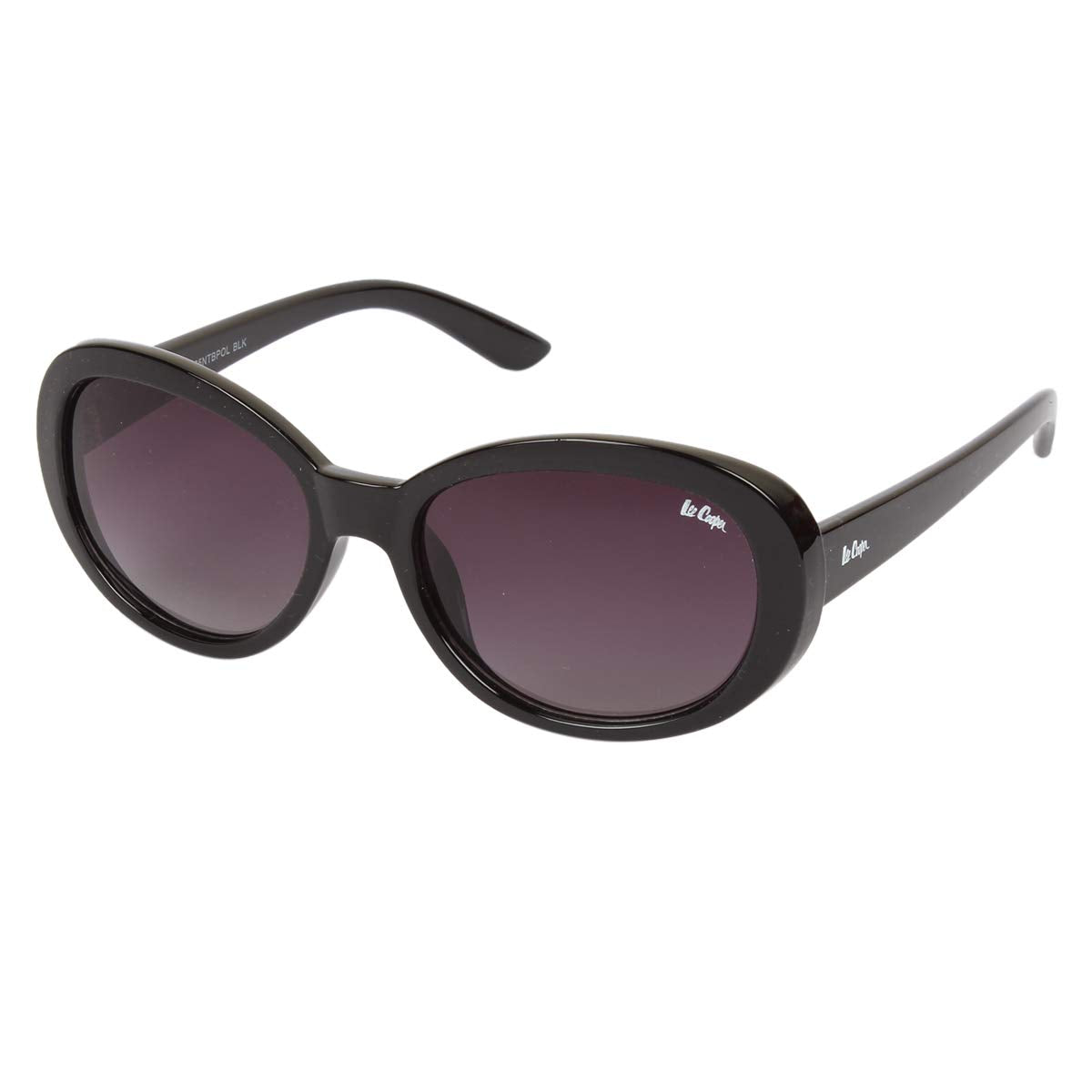 Lee Cooper Women's UV Protected Oval Full Rim Sunglasses (Black) (Lens Color - Grey) (Lens Size - 54*17*131 MM) (Pack Of 1) (LC9165NTBPOL BLK)