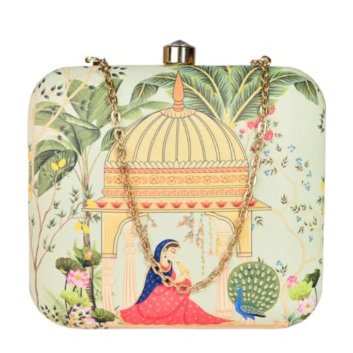 Artful Theme Printed Clutch