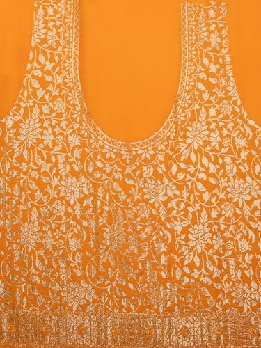 MOHEY Women's Art Silk Printed, Weave Saree with Blouse Piece(Mustard Yellow)