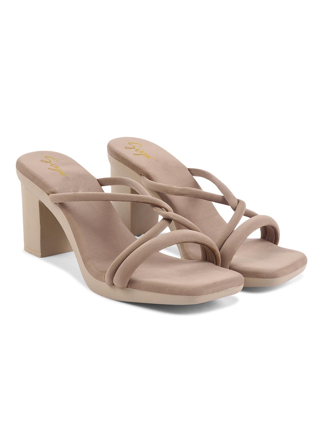 SVYA Comfortable Heel Sandals for Women and Girl. (Chiku, UK Footwear Size System, Adult, Women, Numeric, Medium, 6)