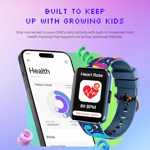 WatchOut Champion Smart Watch for Kids with Habit Builder & Health Tracking | Curved Smartwatch with Waterproof | Activity Tracker for Children | School-Safe Smart Watch for Boys & Girls Ages 3–17