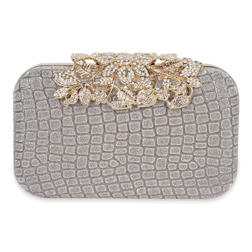 PARATO Eye-Catching Party Clutch (Dark Silver)