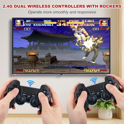 Wireless Console Retro Video Game for TV- 4K Ultra HD |Video Game | Gaming Console| Retro Game Stick |Built-in 21000 +TV Game, 64Gb,9 Emulators|Dual-Player Setup