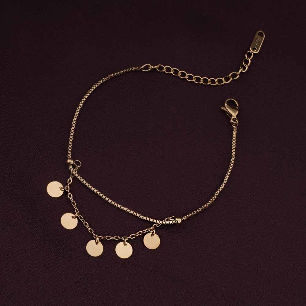 PALMONAS Tiny Plates Bracelet for Women - Gift for Girls & Women | Waterproof & Anti-Tarnish Bracelet