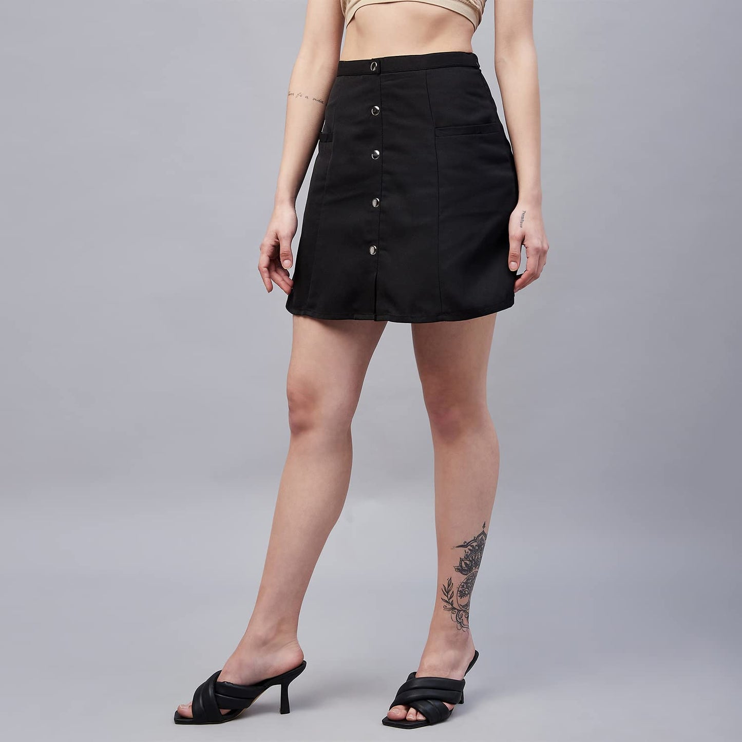 Marie Claire Polyester Western Skirt Black
