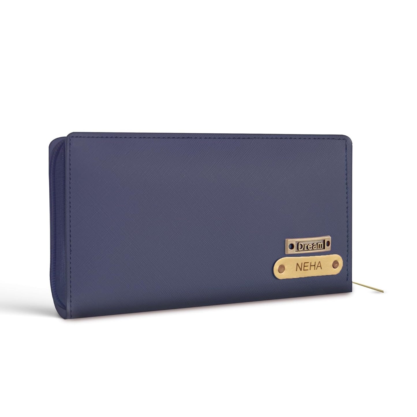 Mekhush Personalised Vegan Leather Ladies Wallet – Customised with Name & Charm, Stylish Mini & Long Design Options, Ideal Gift for Women (Long Wallet)