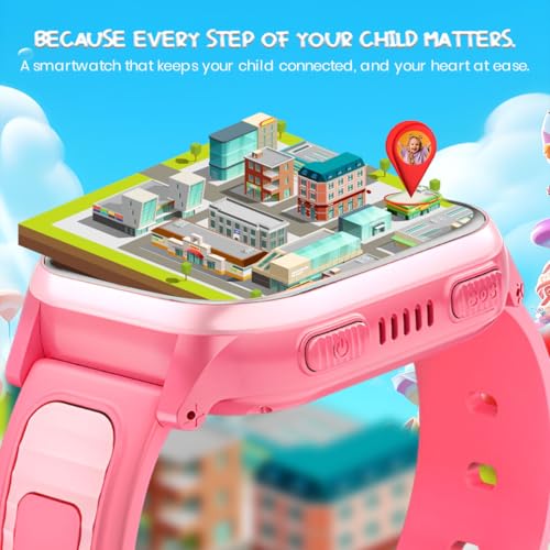 PunnkFunnk TrackNova 4G/5G Kids Smart Watch | HD Video Call | Live GPS Tracking | App Control | Safe Zone & SOS | Games | Family Chat | 800mAh Long Battery | FaceLock | Safety Watch for Kids - (Pink)