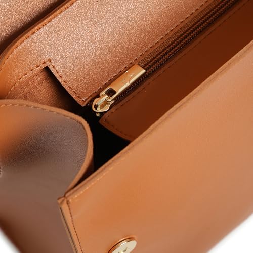 Fastrack Boxy College Backpack for Women |Stylish Backpack for Girls, Women, Ladies |Everyday 1 Compartment College Backpack Made of Faux Leather,Brown