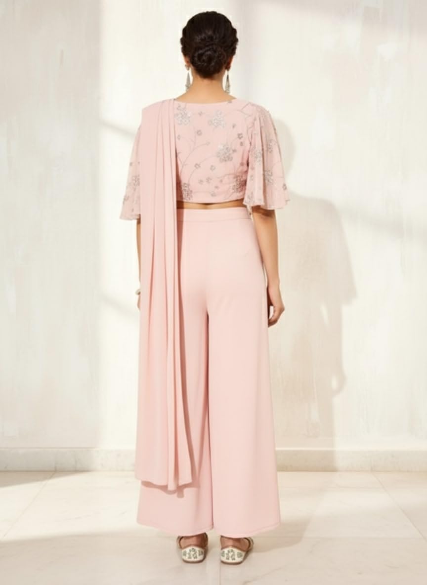 Libas Women's Georgette Saree (34448_Pink)