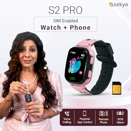 sekyo S2 Pro Kids Smartwatch for Boys & Girls, Calling Smart Watch for Kids with Location Tracker, Camera, SOS & Safe Zone Alert, Remote Monitoring, Family Chat, App Control