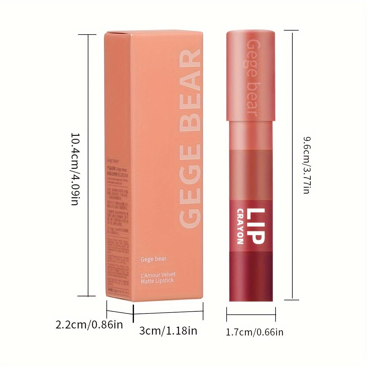 GEGE BEAR L'Amour 4-in-1 Velvet Matte Lipstick Crayon – Compact Design, Vibrant Shades, Long-Lasting & Smooth Application (SET 02, PACK OF 1)