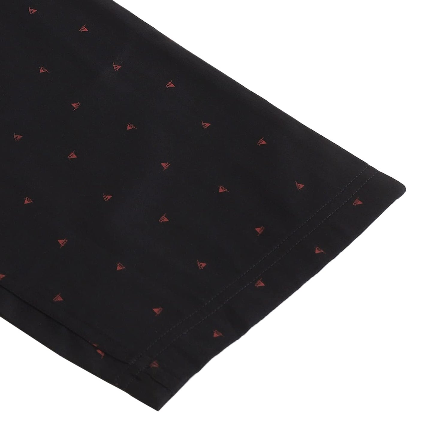 Van Heusen Men Athleisure Allover Print Pyjamas - 100% Combed Cotton - Drawstring Waist, Ultra Soft_50082_APP13_Large, Black