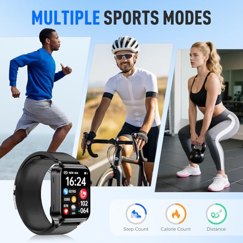 Domars Blood Pressure Smart Watch with Air Pump Cuff, 1.92" Health Monitor Blood Oxygen/Temperature/Heart Rate, 120+ Sports, 30-Day Battery, IP68 Waterproof, Android iOS Tracker for Men Women (Red)