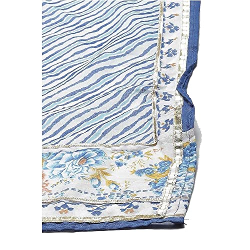 BIBA WOMEN PRINTED FITTED SALWAR KURTA DUPATTA(SKDBANDHAN7874_IVORY_42)